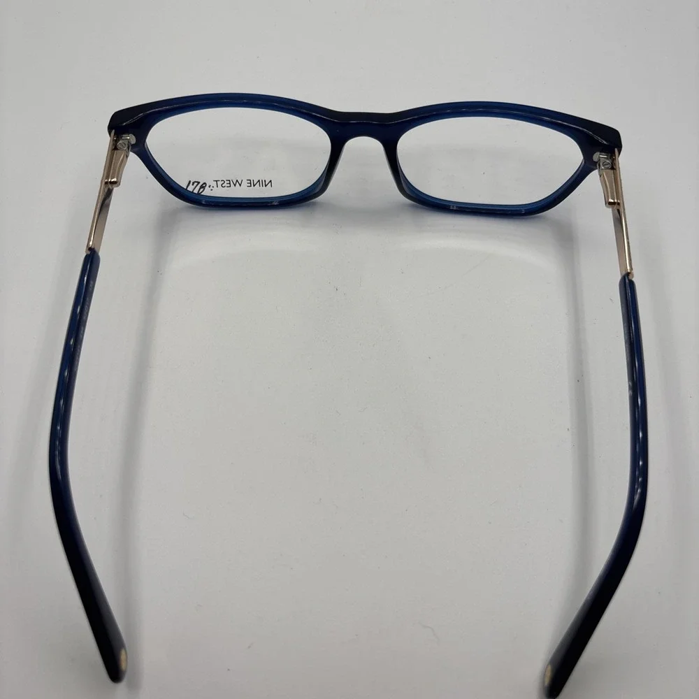 New Nine West NW5141 434 Blue/Gold Rectangle Womens Eyeglasses 52-17-135mm #C401